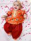 KID1 Infants Ikat Peplum With Afghani Salwar Orange