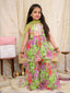 KID1 Spring Floral Shararaa Set Green