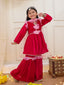 KID1 Riwaz Rani Velvet Sharara Set Pink