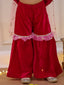 KID1 Riwaz Rani Velvet Sharara Set Pink