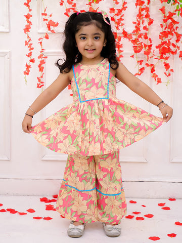KID1 Sunny Sharara Set With Bow Clip Pink