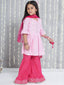 KID1 Silver Lurex Kurti And Sharara Set With Dupatta Pink