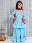 KID1 Gul Kurti With Sharara Set With Dupatta Blue