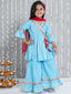 KID1 Gul Kurti With Sharara Set With Dupatta Blue