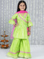 KID1 Gul Kurti With Sharara Set With Dupatta Green