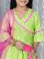 KID1 Gul Kurti With Sharara Set With Dupatta Green