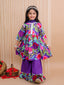 Kid One Pure Cotton Blossom Kurti Sharara With Dupatta Set For Girls Purple