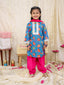 KID1 Mogra Floral Kurti Salwar Blue