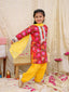 KID1 Mogra Floral Kurti Salwar Red