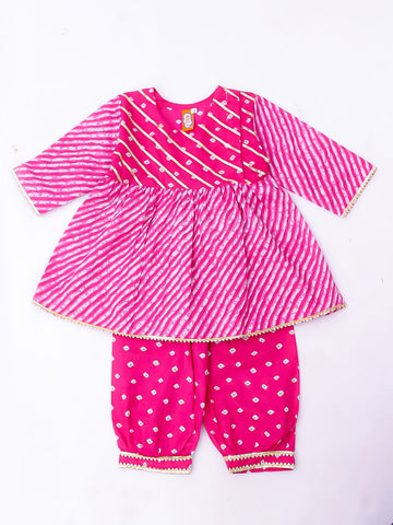 KID1 Infants Bela Peplum Top With Pant Pink