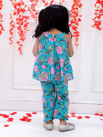 KID1 Pink Bow Co-Ord Set Turquoise