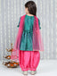 KID1 Chaandbutti Peplum Top With Afgani Salwar With Dupatta Green