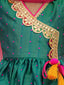 KID1 Chaandbutti Peplum Top With Afgani Salwar With Dupatta Green