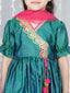 KID1 Chaandbutti Peplum Top With Afgani Salwar With Dupatta Green