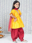 KID1 Chaandbutti Peplum Top With Afgani Salwar With Dupatta Yellow
