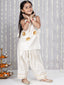 KID1 Gotta Flower Patch Kurti With Parsi Salwar Offwhite