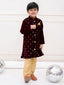 KID1 Embroidered Velvet Sherwani Set Wine