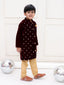 KID1 Embroidered Velvet Sherwani Set Wine