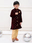 KID1 Mahira Palazzo Set For Girls With KID1 Embroidered Velvet Sherwani Set For Boys - Wine