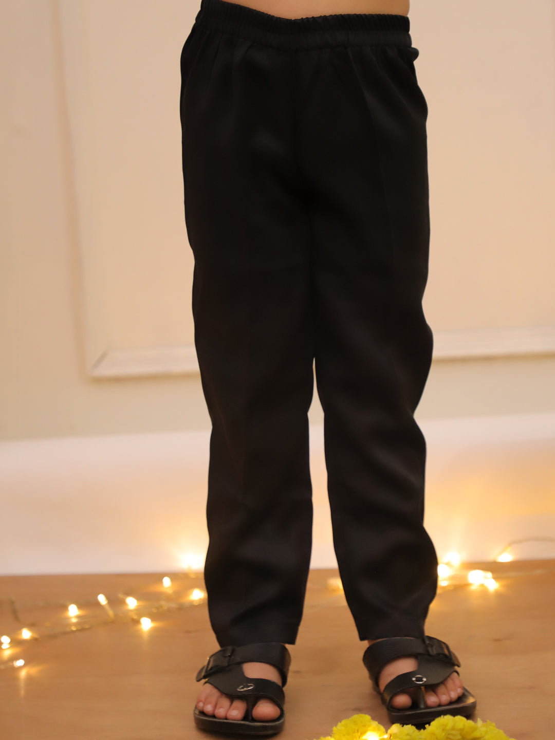 KID1 Embroiderd Sherwani Kurta Pajama Set Black