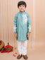 Kid One Royal Embroidered Sherwani Set For Boys Green