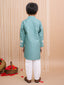 Kid One Royal Embroidered Sherwani Set For Boys Green