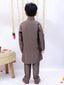 Kid One Embroidered Sherwani Pyjama Set For Boys Grey