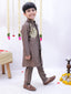 Kid One Embroidered Sherwani Pyjama Set For Boys Grey