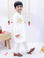 Kid One Embroidered Sherwani Pyjama Set For Boys Offwhite
