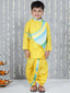 Kid One Attached Jacket Kurta Dhoti For Boys Yellow