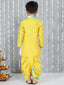 Kid One Attached Jacket Kurta Dhoti For Boys Yellow