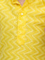 Kid One Full Sleeves Zig Zag Embroidered Cotton Kurta Dhoti Set For Boys Yellow