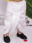 Kid One Full Sleeves Zig Zag Embroidered Cotton Kurta Dhoti Set For Boys Yellow