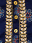 Kid One Full Sleeves Mirror Work Cotton Embroidered Kurta With Dhoti For Boys Blue