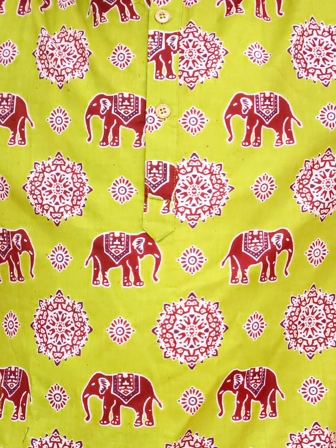 Kid One Elephant Print Kurta Dhoti Set For Boys Green