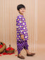 Kid One Elephant Print Kurta Dhoti Set For Boys Purple