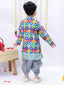 Kid One Sitara Printed Kurta Dhoti Set For Boys Grey