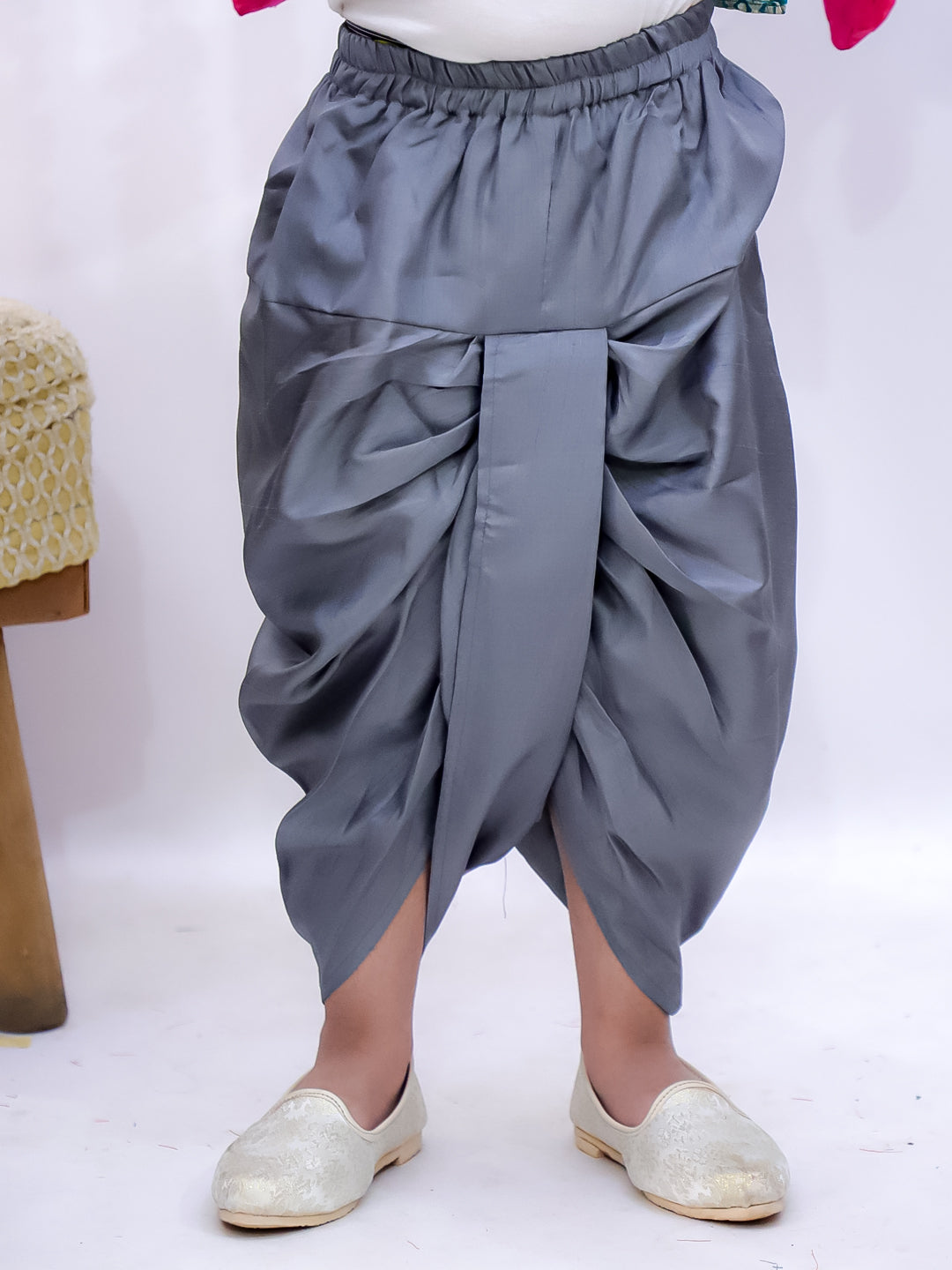 Kid One Sitara Printed Kurta Dhoti Set For Boys Grey