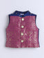 Kid One Jacquard Jacket Dhoti Set For Boys Navy