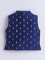 Kid One Jacquard Jacket Dhoti Set For Boys Navy