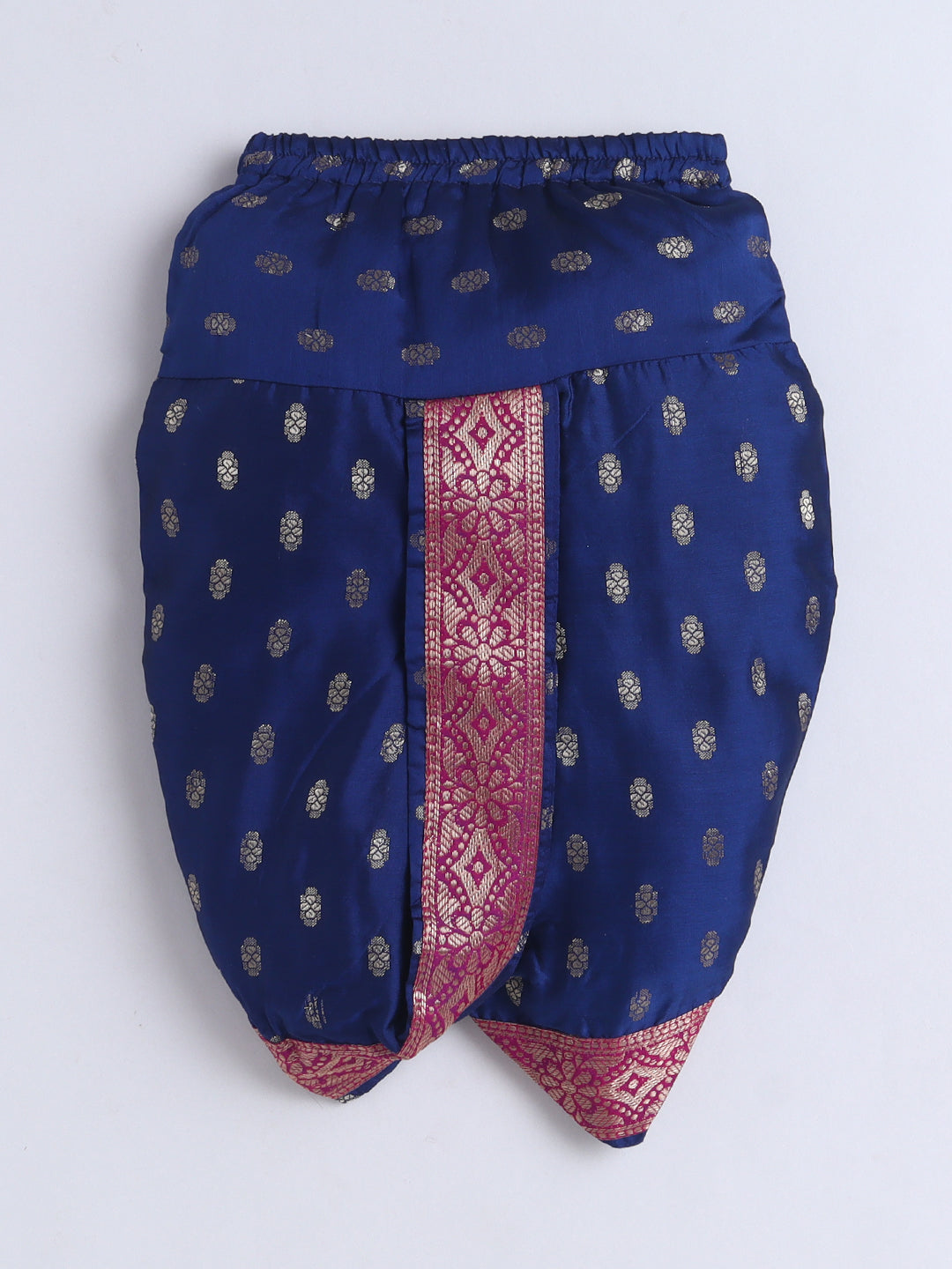 Kid One Jacquard Jacket Dhoti Set For Boys Navy