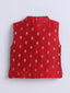 Kid One Jacquard Jacket Dhoti Set For Boys Red