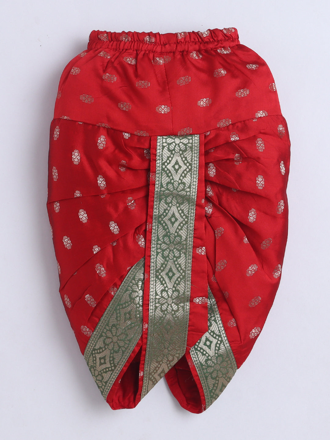 Kid One Jacquard Jacket Dhoti Set For Boys Red