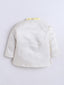 Kid One Infants Jacquard Kurta Dhoti With Attached Jacket Set For Boys Yellow
