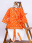 Kid One Pure Cotton Anghrakha Kurta Dhoti Sets For Boys Orange