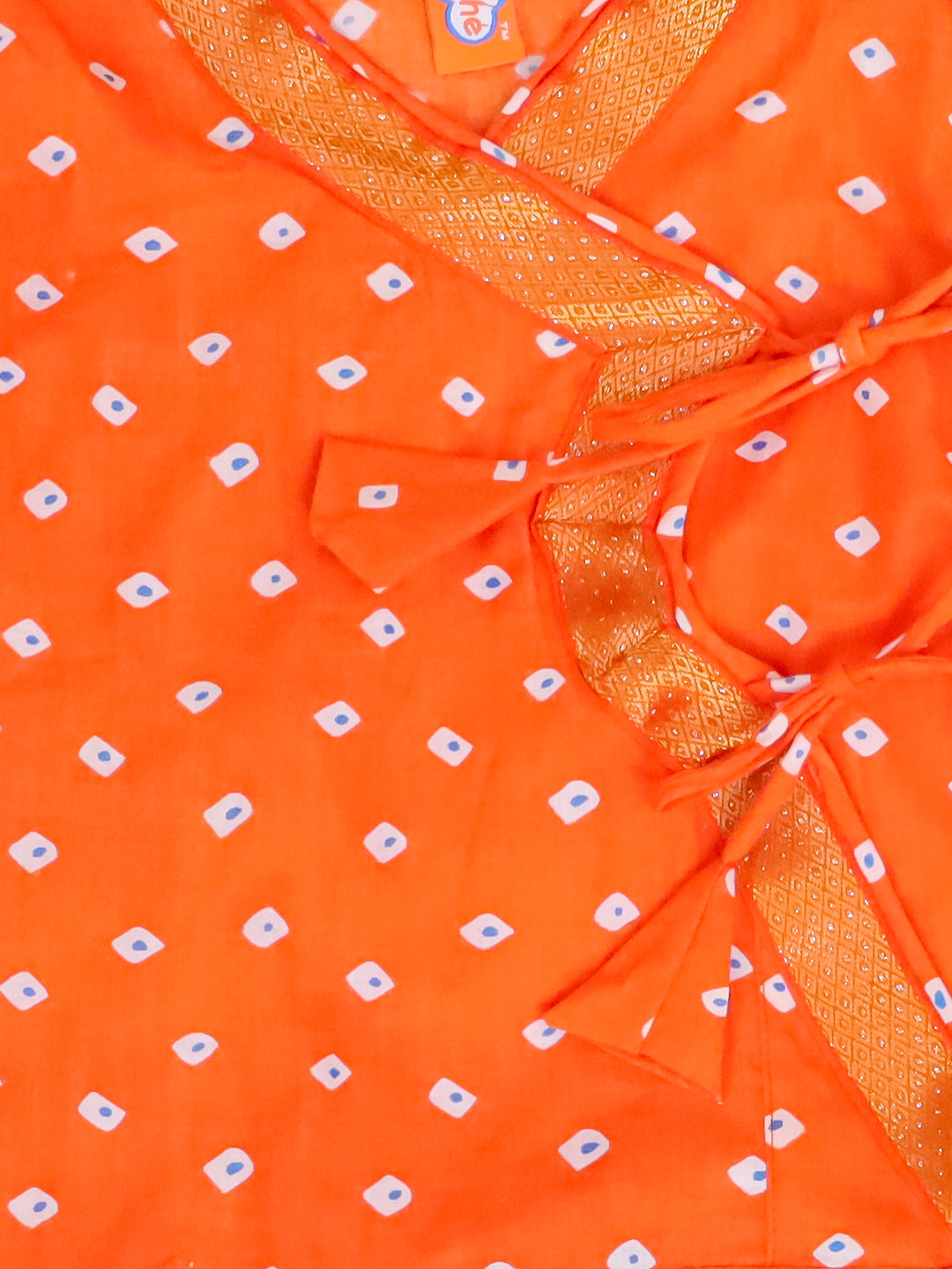 Kid One Pure Cotton Anghrakha Kurta Dhoti Sets For Boys Orange