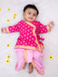Kid One Pure Cotton Anghrakha Kurta Dhoti Sets For Boys Pink