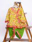 Kid One Pure Cotton Anghrakha Kurta Dhoti Sets For Boys Yellow
