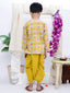 Kid One Printed Kurta Dhoti Set For Boys Yellow