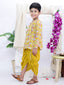 Kid One Printed Kurta Dhoti Set For Boys Yellow